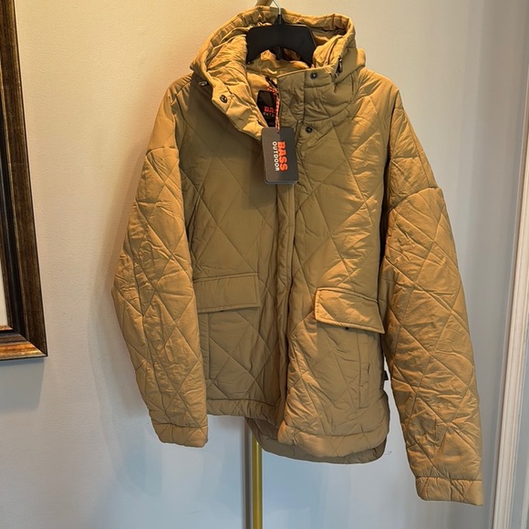Bass Tan Quilted womens puffer Jacket NWT L - Picture 1 of 12